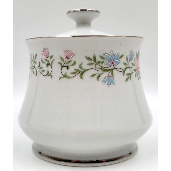 Cotillion Eileen 3693 Sugar Bowl Floral Silver Trim Japan 1960 - 1970's - Picture 4 of 10